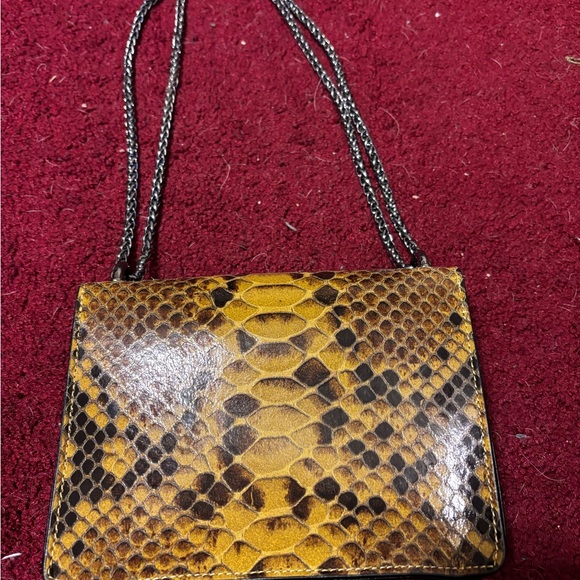 MARINA GALANTI LEATHER SNAKE EMBOSSED HANDBAG MADE IN ITALY CIPRIA GUC - Picture 2 of 3